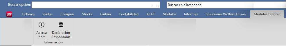 Acceso al menú de Declaración Responsable