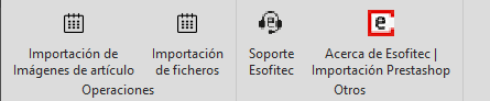 Menú del importador