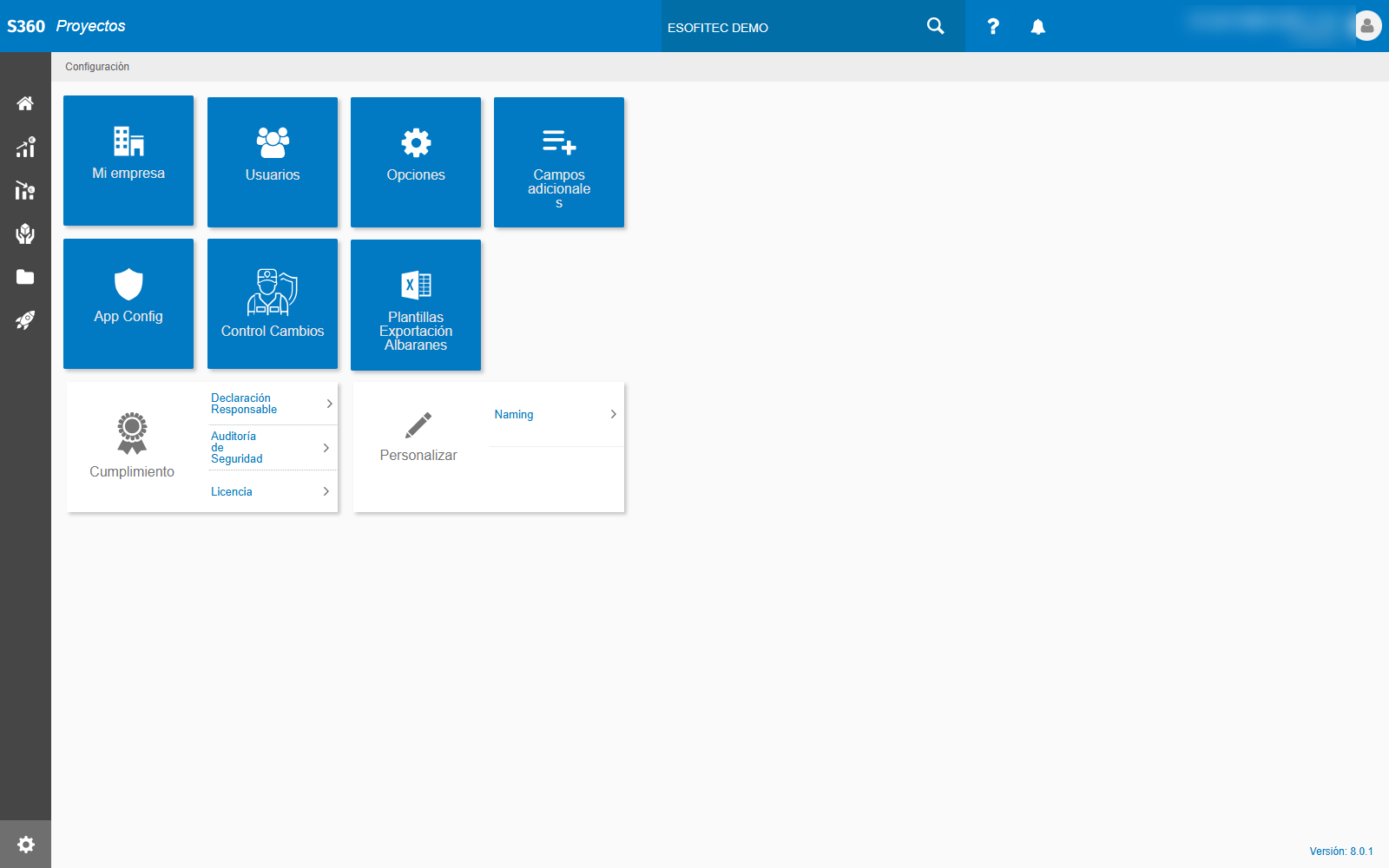 Menú de Configuración